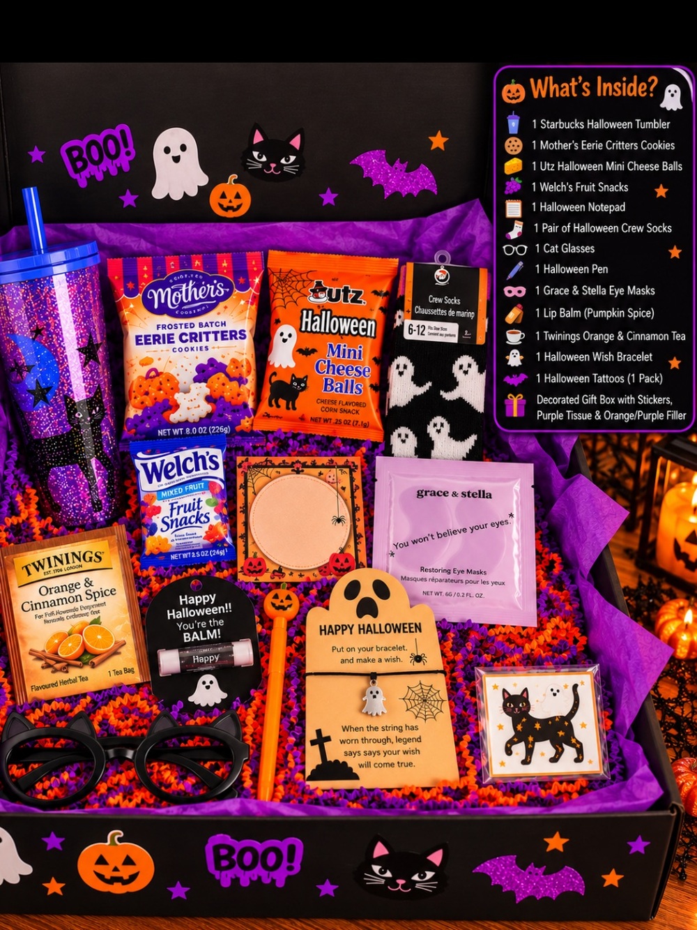 Halloween Boo Box|
Starbucks Tumbler | Spooky Season Gift Box Self-Care